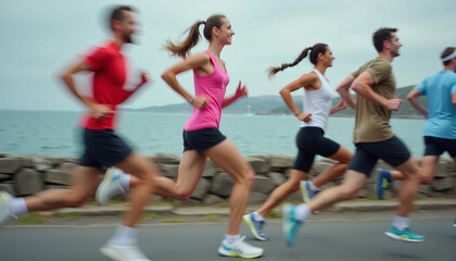 Coastal Runners: Dynamic Team Energy & Healthy Lifestyle