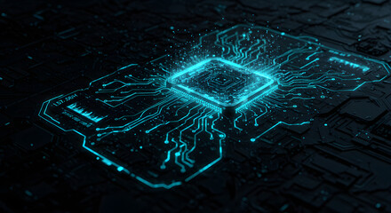 Futuristic Dark AI Technology Background