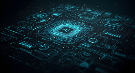 Futuristic Dark AI Technology Background