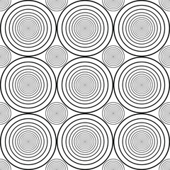 Geometric Optical Illusion Seamless Vector Pattern | Abstract Monochrome Design