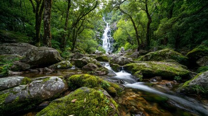 Small waterfall in the forest
