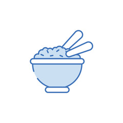 Boil Rice icon design with white background stock illustration