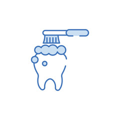 Brushing Tooth icon design with white background stock illustration