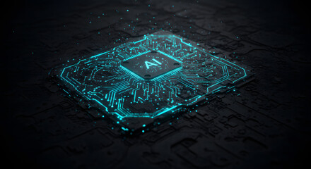 Futuristic Dark AI Technology Background