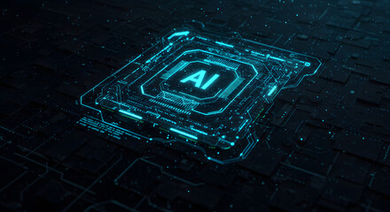 Futuristic Dark AI Technology Background