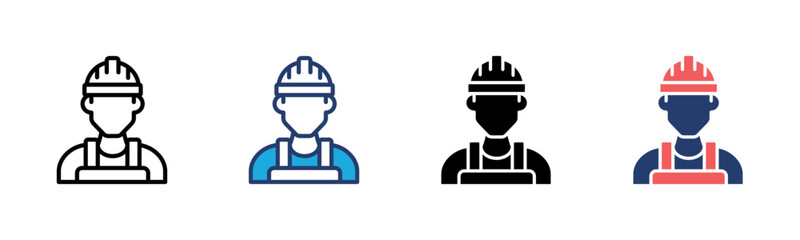 Worker icon sheet multiple style collection