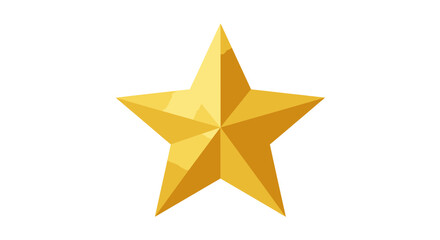 Fototapeta premium Golden Five-Pointed Star with Textured Surface and Geometric Design.