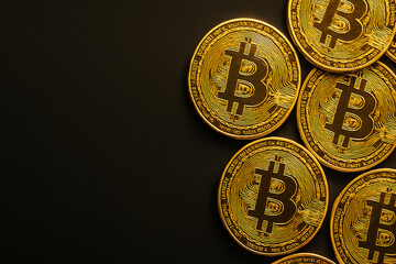 Luxury Golden Bitcoin Background with Textured Detail and Premium Shine