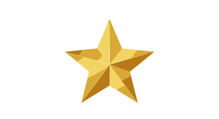 Golden Five-Pointed Star with Textured Surface and Dimensional Appearance.