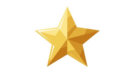 Obraz premium Golden Five-Pointed Star with Textured Surface and Geometric Design.