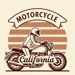 biker on motorcycle vector illustration