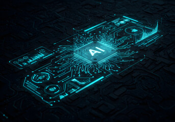 Futuristic Dark AI Technology Background