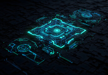 Futuristic Dark AI Technology Background