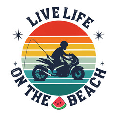 Adobe ITropical island vacation poster with palm trees and sunset on the beachllustrator Artwork