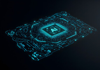 Futuristic Dark AI Technology Background