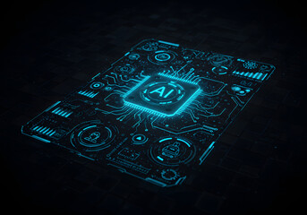 Futuristic Dark AI Technology Background