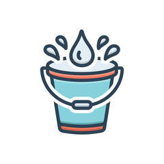 Color illustration icon for water