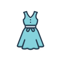 Color illustration icon for dress