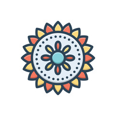 Color illustration icon for rangoli