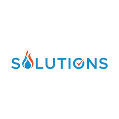 Creative Solutions Logo Showcasing a Water Droplet and Flame Symbolizing Innovation and a Checkmark for Assurance and Success