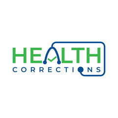 Obraz premium Health Corrections Logo Design Emphasizing Healthcare in Correctional Facilities with Stethoscope Incorporation and Modern Typography