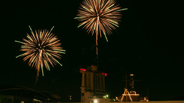Hanami , firework festival at Nagoya port