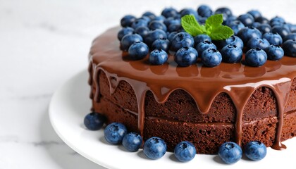 Chocolate cake with blueberries