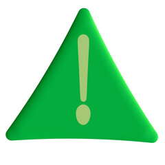 Green triangle warning icon with exclamation mark, alert style