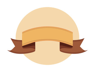 Rustic Round Emblem with Brown Banner