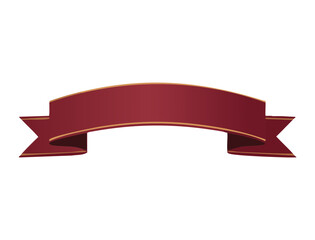 Thin Burgundy Curved Ribbon Banner
