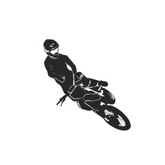motocross racer doing a high jump floating in the air