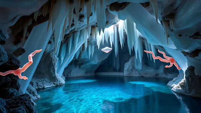 A serene crystal abyssal sanctuary hidden within the depths