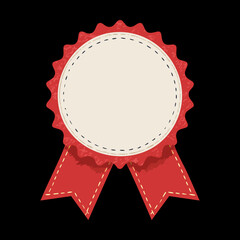 Blank Red Rosette Badge Template
