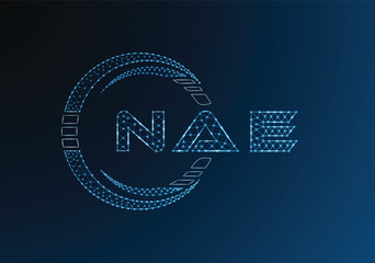 NAE low poly letter logo vector design. NAE lower poly logo design. Low poly logo.