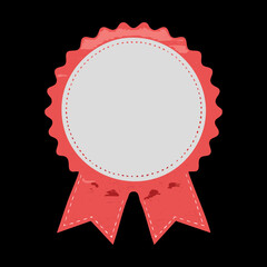 Elegant Red Rosette Award Badge
