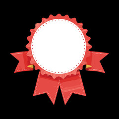 Red Rosette Badge with Blank Space