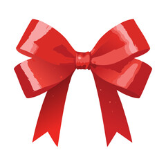 Textured Red Ribbon Bow Illustration
