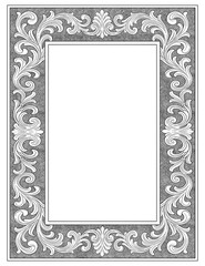 Royal floral pattern border and frame illustration	
