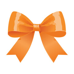 Bright Orange Gift Ribbon Bow