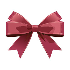 Elegant Maroon Ribbon Bow Illustration