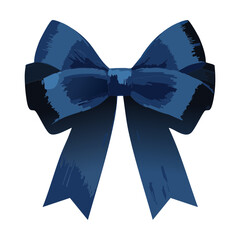 Elegant Deep Blue Gift Ribbon Bow