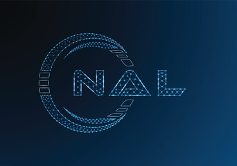 NAL low poly letter logo vector design. NAL lower poly logo design. Low poly logo.
