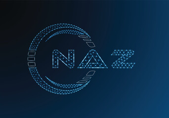 NAZ low poly letter logo vector design. NAZ lower poly logo design. Low poly logo.