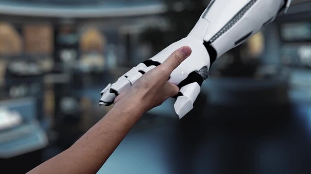 A hand reaches towards floating digital icons in a modern workspace, illustrating the concept of cloud computing and interconnectivity in technology solutions. Auvana - Powered by Adobe