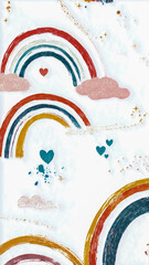 Whimsical rainbow and heart art inspires joy and hope