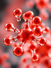 Water molecule cluster in closeup