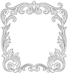 Royal floral pattern border and frame illustration	