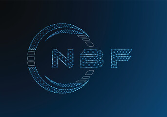 NBF low poly letter logo vector design. NBF lower poly logo design. Low poly logo.