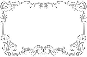 Royal floral pattern border and frame illustration	