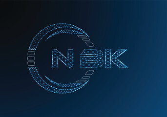 NBK low poly letter logo vector design. NBK lower poly logo design. Low poly logo.